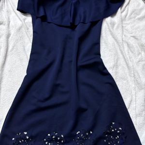 Blue Shoulder Strap Dress