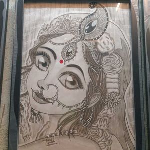 Radharani Penchil Drawing 🌸