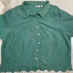 Sea Green Crop Shirt