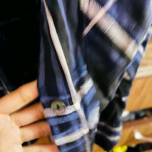 ❗ SALE ❗Cute People Navy Blue Checks Knot Shir