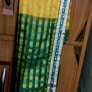 Yellow -Green Saree