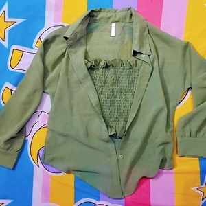 Olive Green Top Combo Set