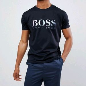 BOSS Reflective And Embossed Logo T-Shirt in Black