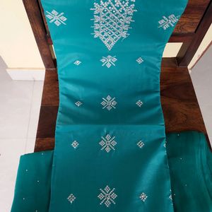 Green Unstitched Salwar Material