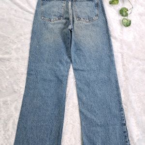 Zara Ripped Wide Leg Jeans