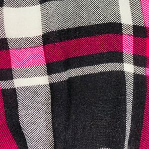 Pink and black check crop shirt for size S