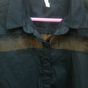 Black Transparent Straps Stylish Shirt