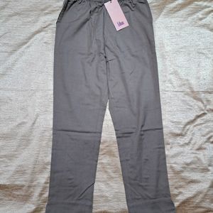 Libas Solid Grey Trouser Pant