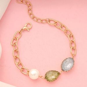 Gemstone Bracelet + Gold Studs