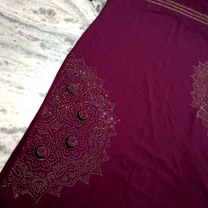 💜Beautiful Violet Designer Kurta And Plazzo Set