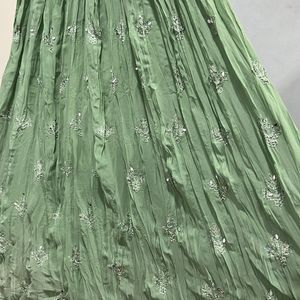 Mirror Embroidery Full Length Gown