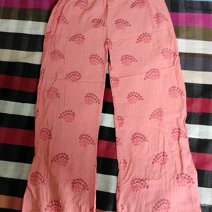 Xl,Light Pink Plazoo With Small Flowers Printed