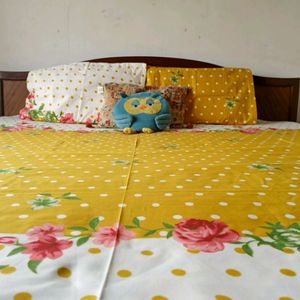 King Size Double Bedsheet With 2 Pillow Cover