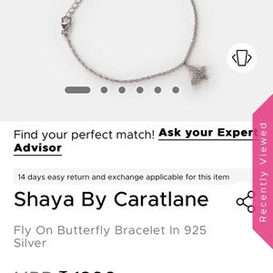 SHAYA BY CARATLANE Silver Butterfly Bracelet
