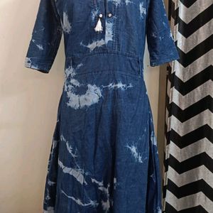 Denim Type Kurti Cum Dress