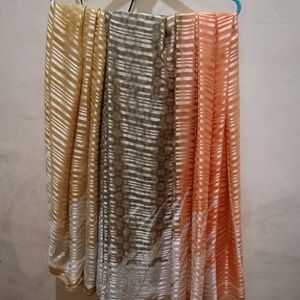 Satin Strips Laining Saree