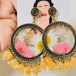 Resin Floral Jhumka