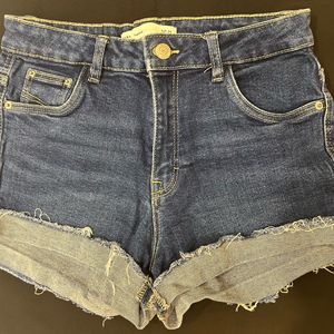 Zara High Waisted Denim Shorts