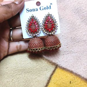 Fashion Gold Plated Austrian Stone Jhumki Earrings