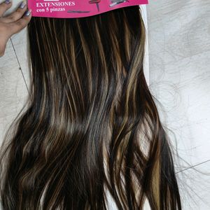 Natural Look Golden Highlight Hair Extensions