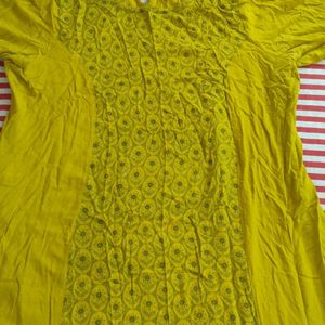 Avaasa Mustard A-line Daily/Festive Kurti