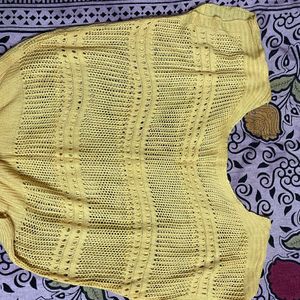 Knitted Woollen Yellow Top