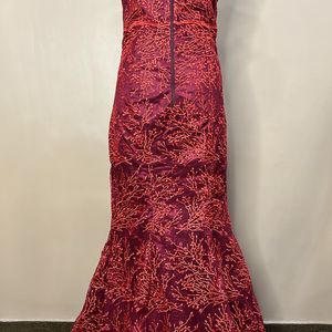 Red Embellished Gown