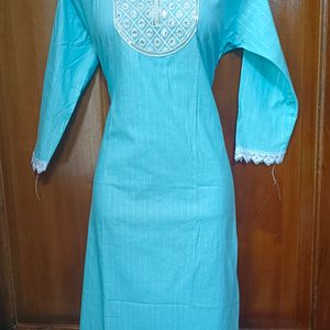 Embroidery Work Beautiful Sky Blue Kurta