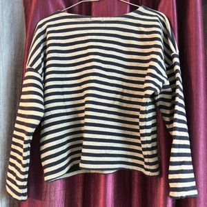 Forever 21 : Blue Grey Striped Pullover