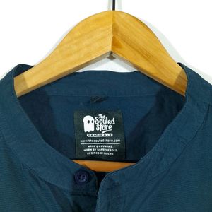 Navy Blue Chinese Collar Shirt (Men's)