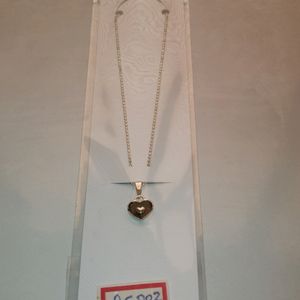 Solid Heart Pendant With Chain