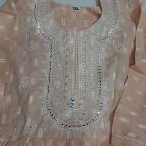 Peach Colour Suit With Chiffon Dupatta