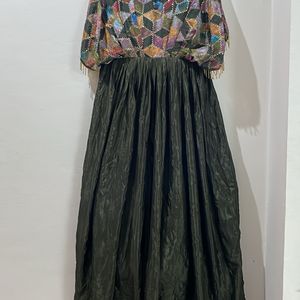 Green Ethnic Gown