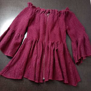 Maroon Top For Women ( Size-S)