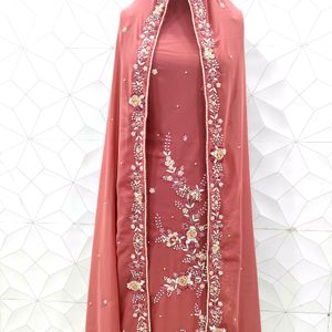 Unstitched Designer Handwork Kurta Set With Dupatta