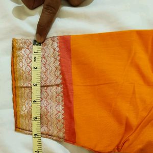 New Cotton Saree With Stitched Blouse Unused