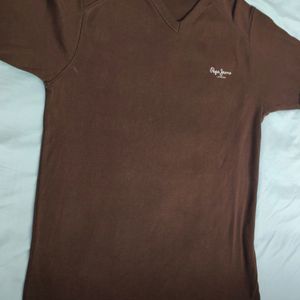 PEPE JEANS CHOCOLATE BROWN T-SHIRT