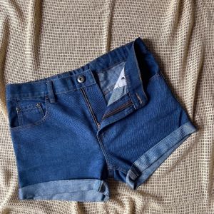 Blue High Waist Denim Shorts