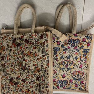 2 Painted Jute Bags For Sale! 🌺