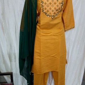 New Silk Kurta Set With Dupatta