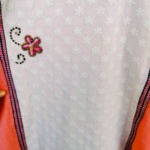 Heavy Embroidery Pink Kurti