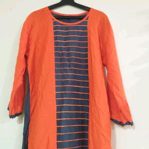 Orange N Grey Kurti