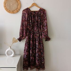 Mango Flowy Floral Print Midi