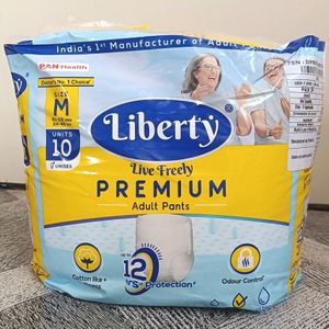 Liberty Pants Adult Diapers - M size - 10 Units