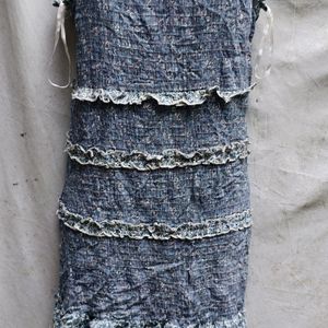 CUTE DENIM COLOUR DRESS