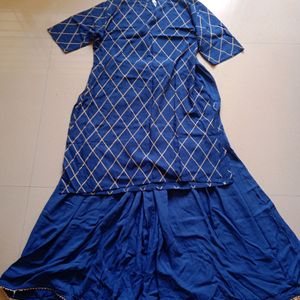 Blue Color Sharara Kurti Set