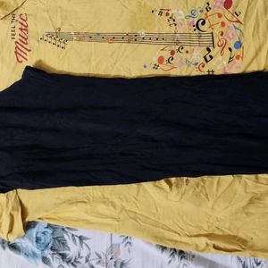 Yellow Night Dress For Girls Lower Tshirt