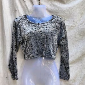 CUTE GREY VELVET TOP