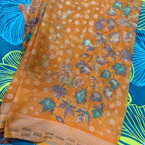 Orange Chiffon Saree