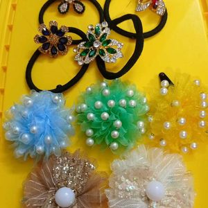 Combo Of 9 Baby Hair Clip And Band